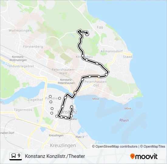 9 Bus Line Map