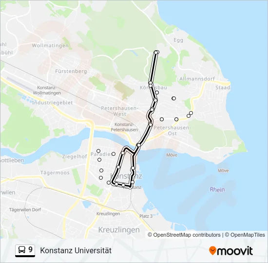 9 Bus Line Map