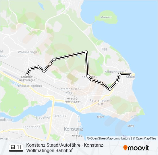 Автобус 11: карта маршрута