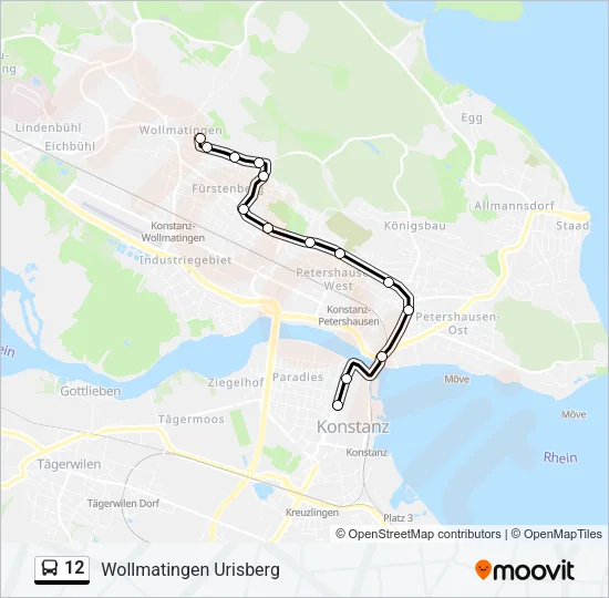 12 Bus Line Map