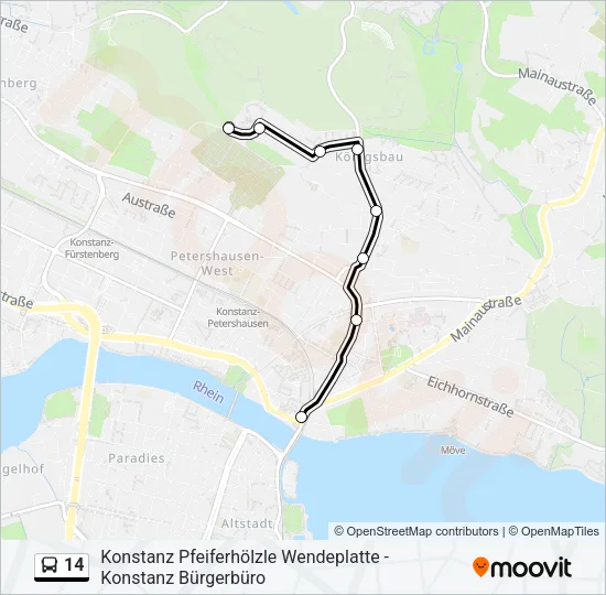 14 Bus Line Map