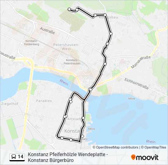 14 Bus Line Map