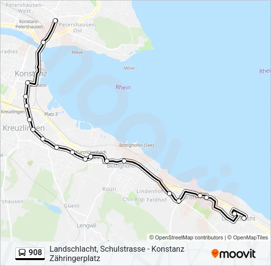 908 Bus Line Map