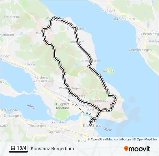 13/4 Bus Line Map