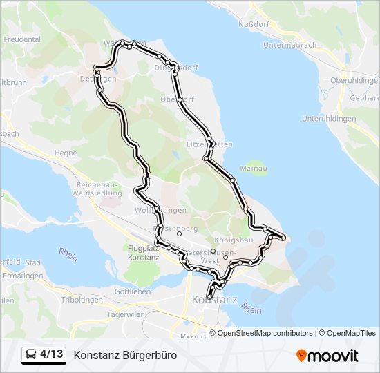 Автобус 4/13: карта маршрута
