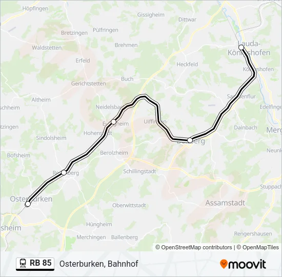 RB 85 Train Line Map
