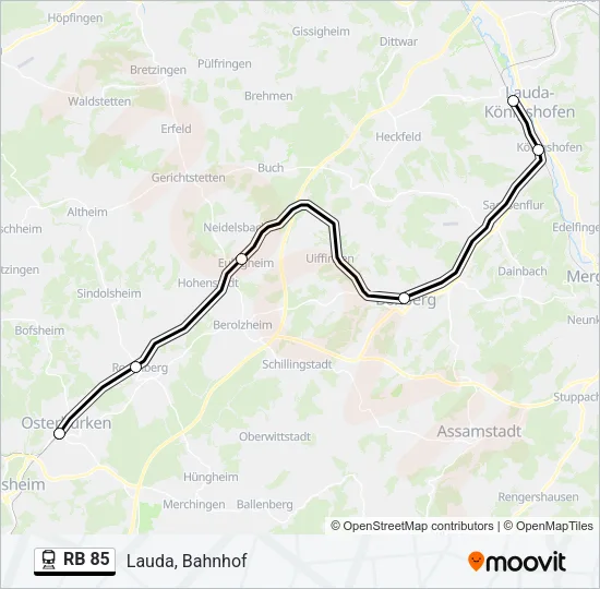 RB 85 Train Line Map