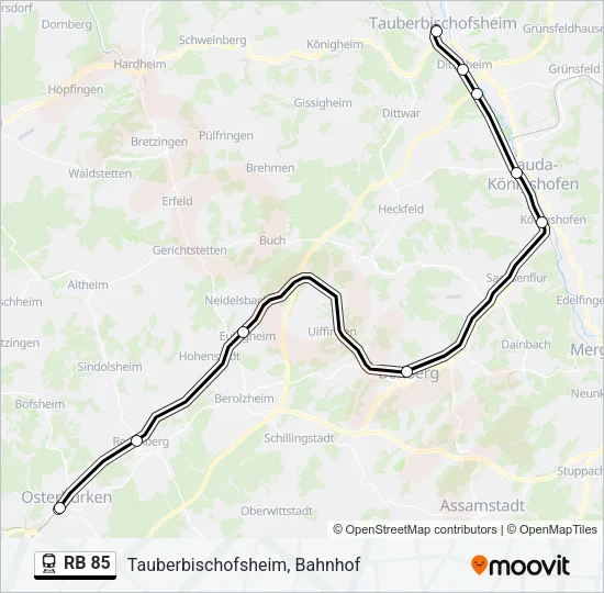 RB 85 Train Line Map