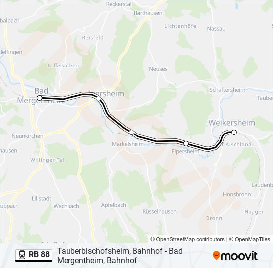 RB 88 train Line Map