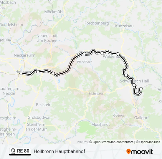 RE 80 Train Line Map