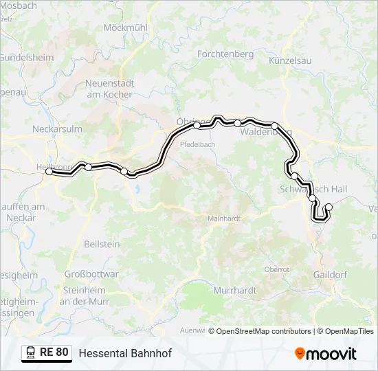 RE 80 Train Line Map