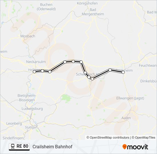 RE 80 train Line Map