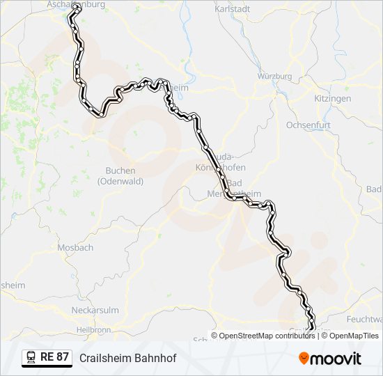 RE 87 train Line Map