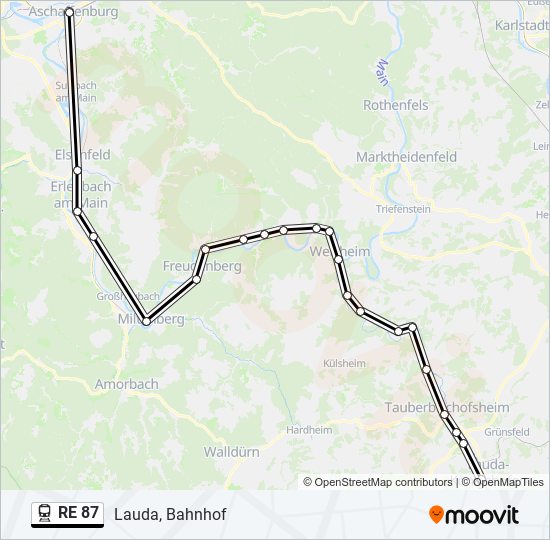 RE 87 train Line Map