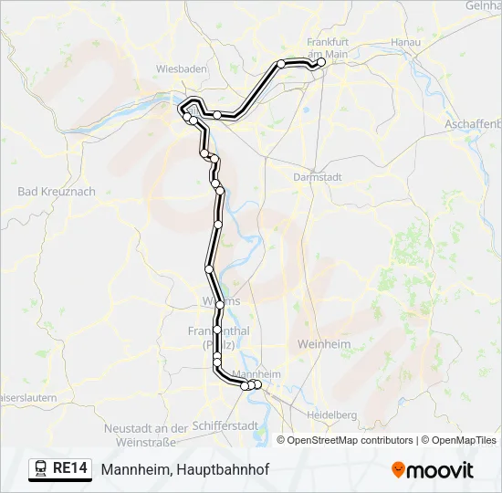 RE14 Train Line Map