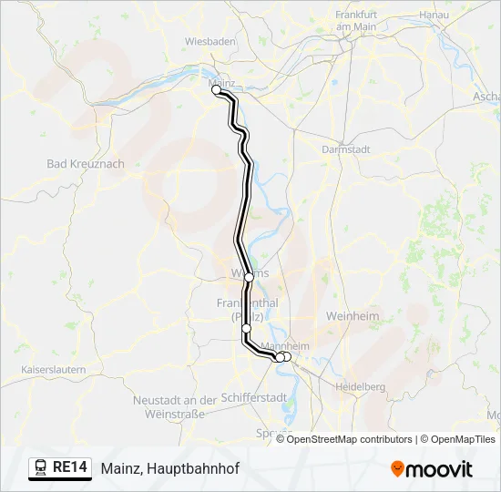 RE14 Train Line Map