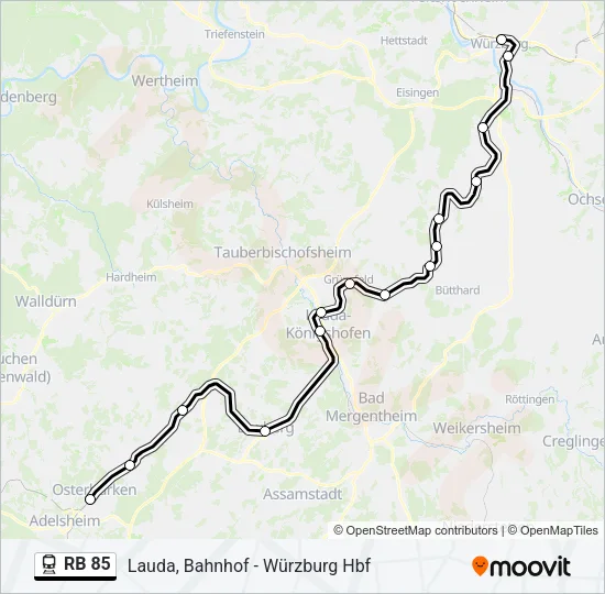 RB 85 Train Line Map