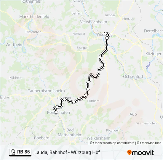RB 85 Train Line Map