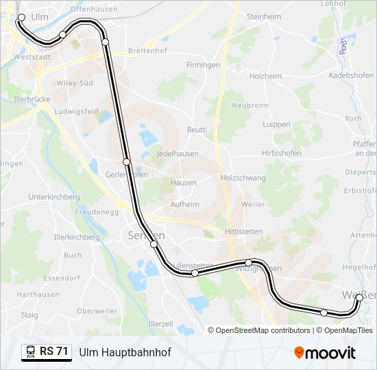 RS 71 Train Line Map