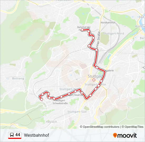 44 Bus Line Map