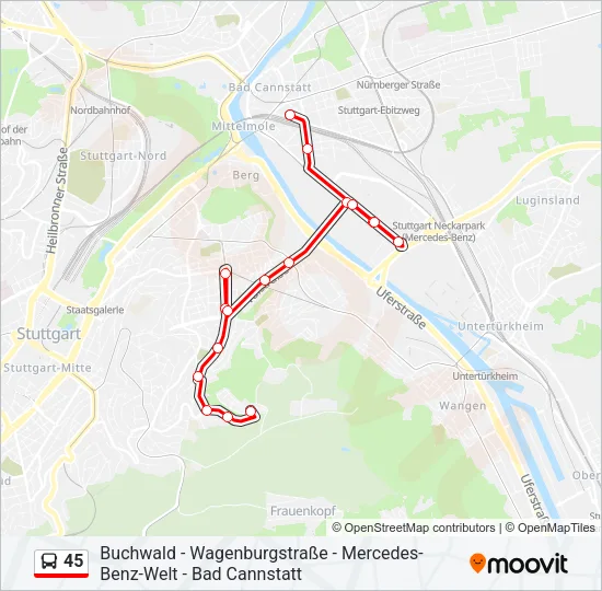 45 Bus Line Map