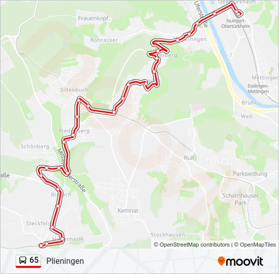 65 Bus Line Map