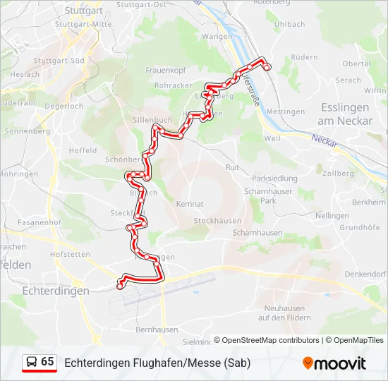 65 Bus Line Map