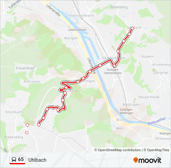 65 Bus Line Map