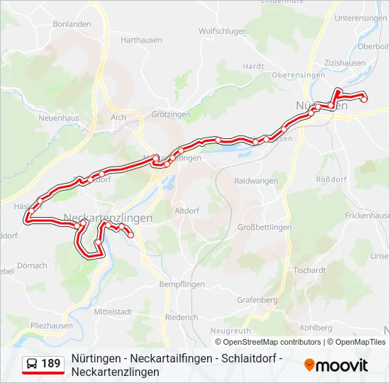 189 Bus Line Map
