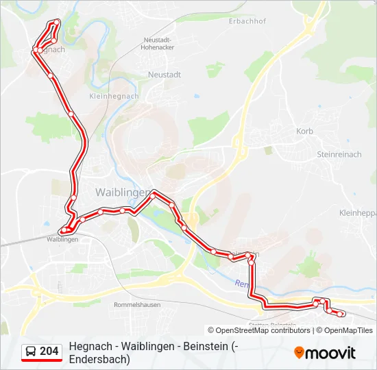 204 Bus Line Map