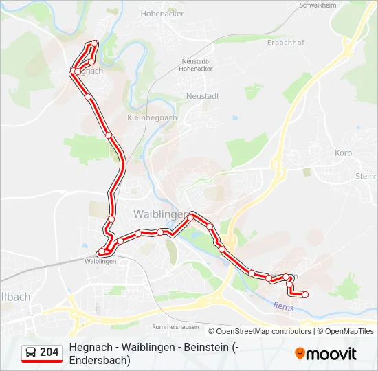 204 Bus Line Map
