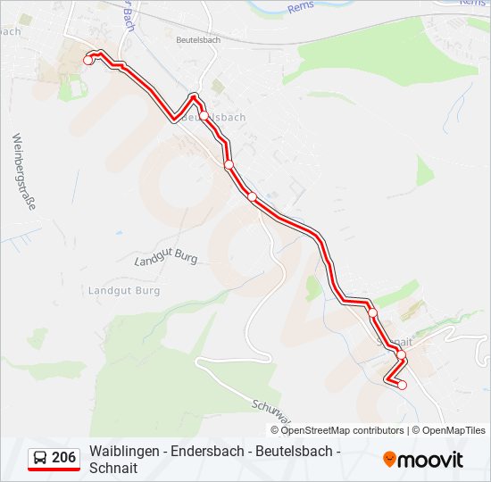 206 bus Line Map