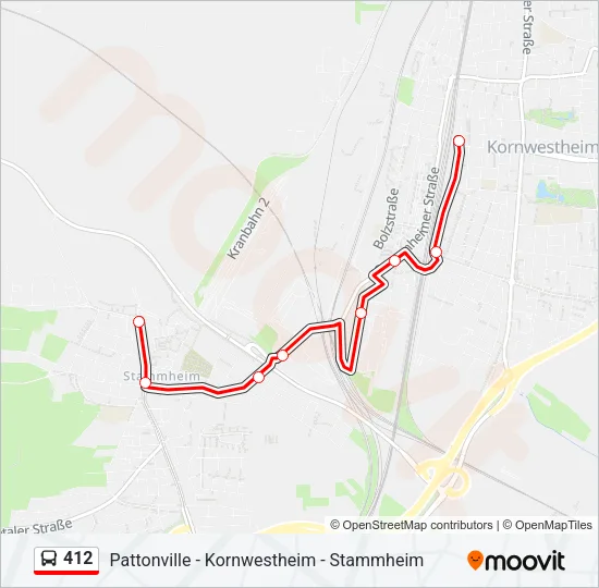 412 Bus Line Map