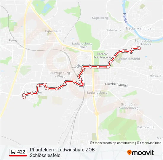 422 Bus Line Map
