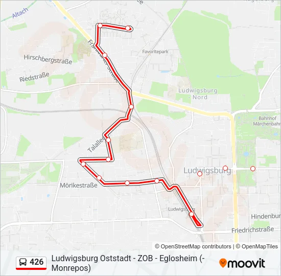 426 Bus Line Map
