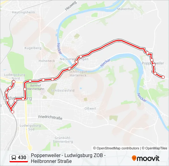 Автобус 430: карта маршрута