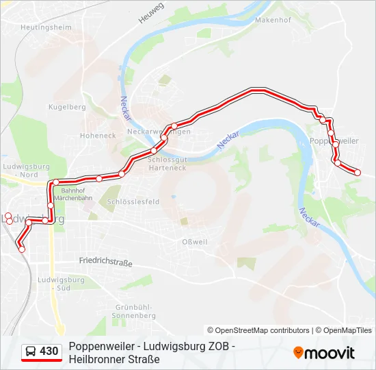 430 Bus Line Map