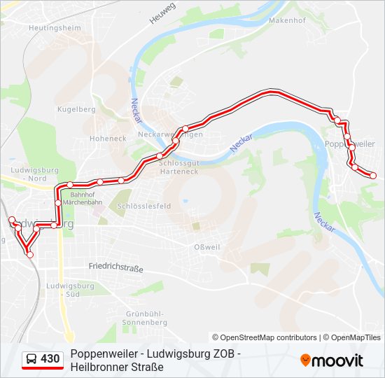 Автобус 430: карта маршрута