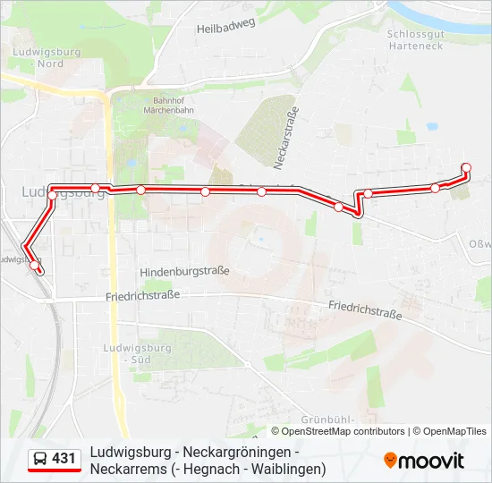 431 Bus Line Map
