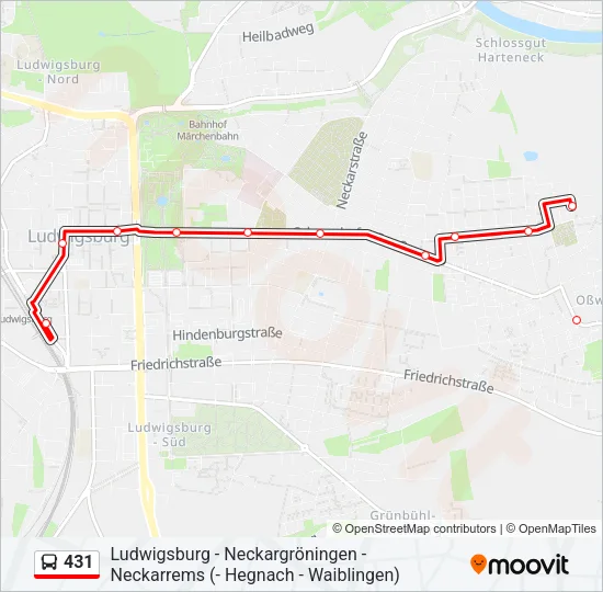 431 Bus Line Map