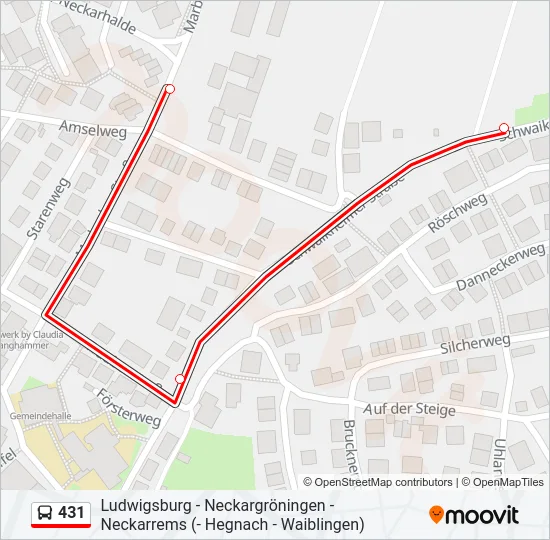 431 Bus Line Map