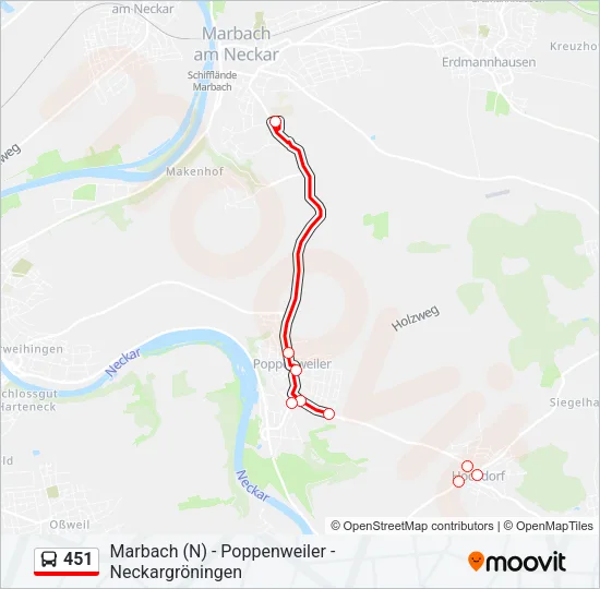 451 Bus Line Map