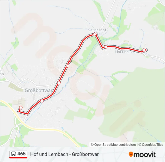 465 Bus Line Map