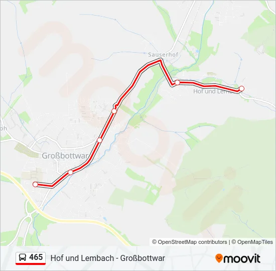 465 Bus Line Map