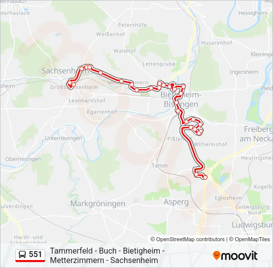 551 Bus Line Map