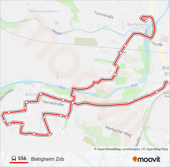556 Bus Line Map