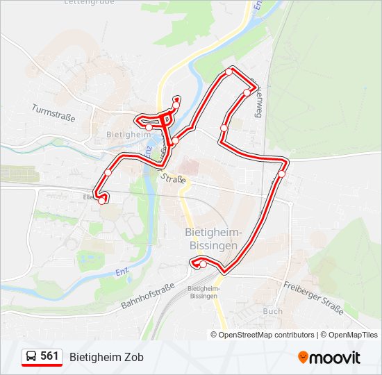 561 bus Line Map