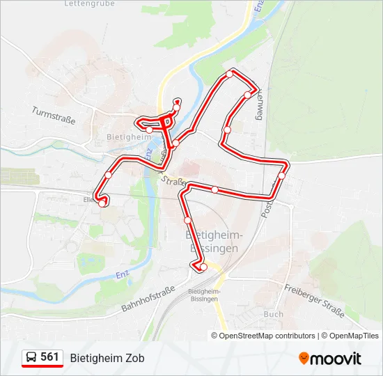 561 Bus Line Map