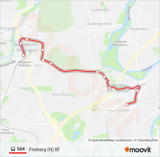 564 Bus Line Map