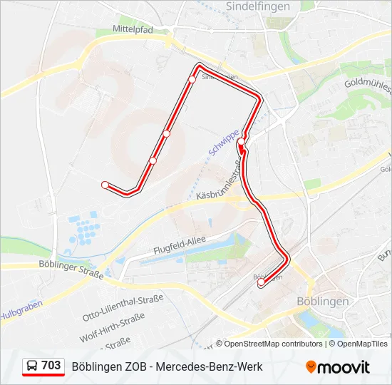 703 Bus Line Map